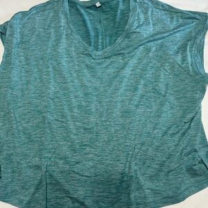 Amazon Teal Heathered V-Neck Top